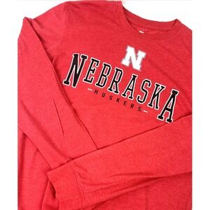 Nebraska‎ Cornhuskers Colosseum Mens Med Red "N" White Logo Long Sleeve T-Shirt